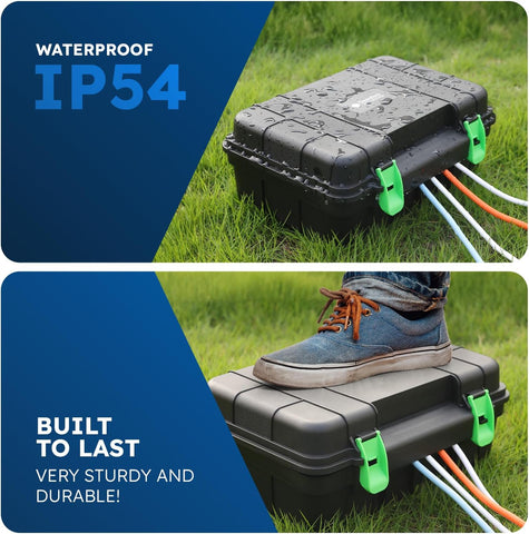 Desiretech Weatherproof Outdoor Electric Box – IP54 Rated, Heavy-Duty Power Supply for Garden Tools, DIY, and Outdoor Lighting