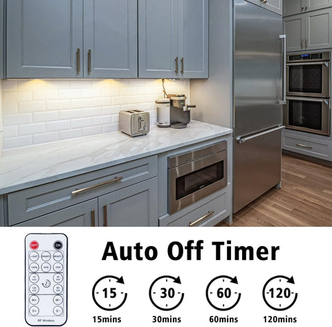 LED Dimmable Under Cabinet Lighting Kit – 6-Pack with Remote Control