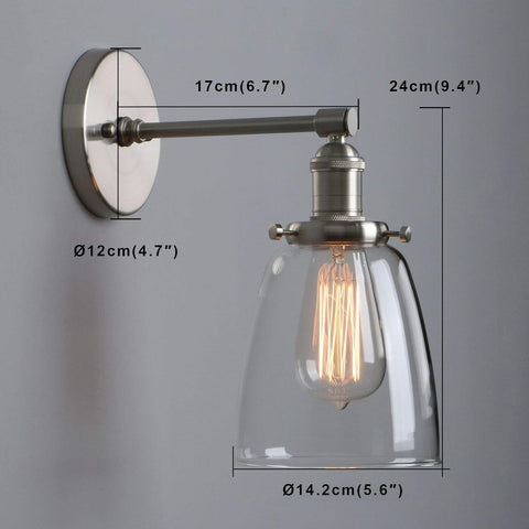 Vintage Industrial Glass Wall Sconce E27