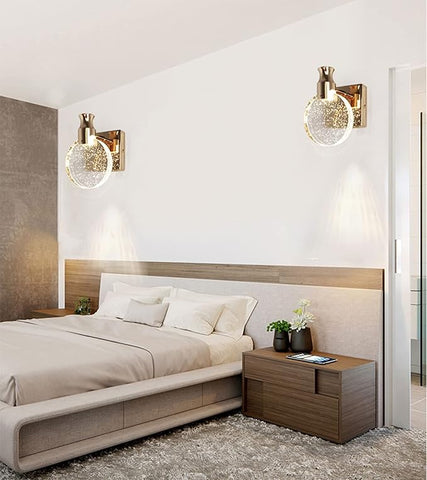 Crystal Bubble Wall Lamp - 3 Color LED Sconce Light