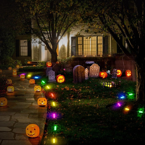 BASON LIGHTING Smart Outdoor In-Ground Lights, IP65 24V Voltage Pathway Lights, 20 Pack, App Control Walkway Lights for Garden Lawn with 48 Scene Modes with Music Sync