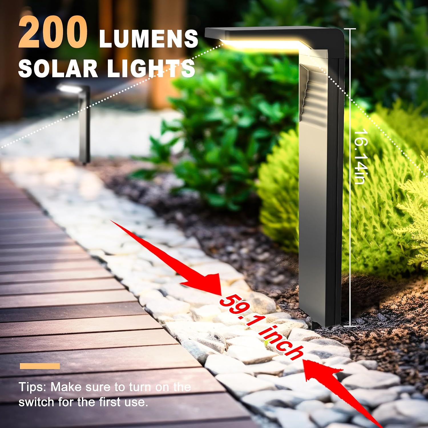 LES FLEURS Solar Lights Outdoor Garden, Super Bright 4 Pack LED Landscape Lighting, Waterproof Garden Lights, Auto ON/Off Outdoor Light for Yard, Lawn, Patio, Driveway, Sidewalk, Walkway Decorative