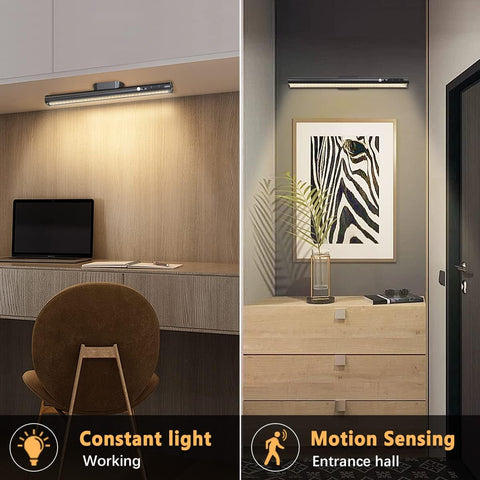 Motion Sensor LED Strip Light Bar – Rechargeable Under Cabinet Light with 3 Colour Temperatures, Dimmable 300LM LED & Remote Control - Put Light Exactly Where You Need It