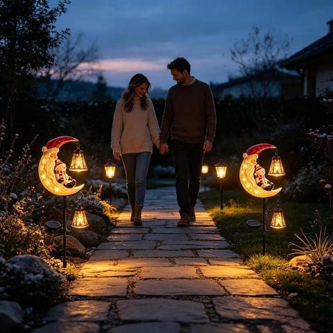 Christmas Solar Stake Lights Outdoor Waterproof Pathway Lighting