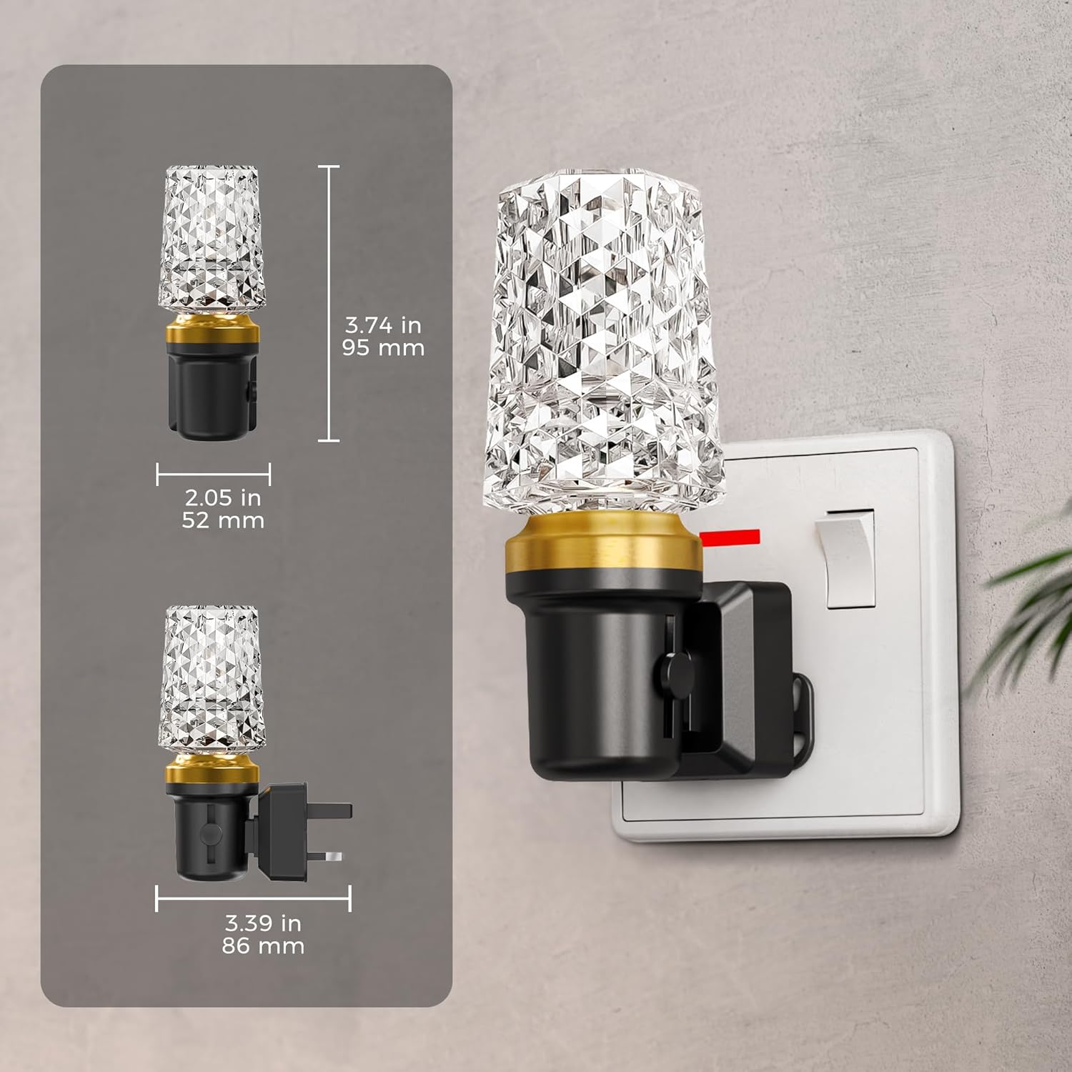 Modern column LED nightlight warm white

