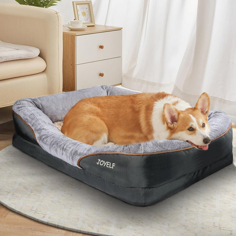 Large Memory Foam Orthopedic Dog Bed with Bolsters