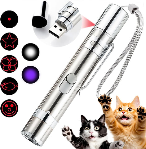 Cat Toys 7-in-1 Interactive Red Pointer LED Light Pen