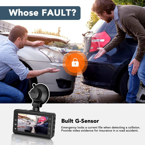 1080P Full HD Front & Rear Dash Cam with Night Vision – Black