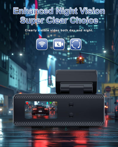 4K+1080P Front & Rear Dash Cam with WiFi and 64GB Card