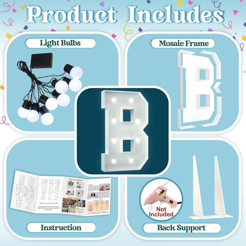 3FT Light Up Letter B – Party Marquee Decoration – UK