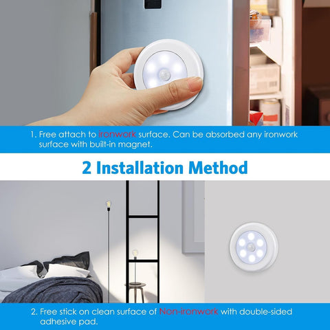 AMIR Motion Sensor Light 3 Pack – Stick-On Battery Powered Cabinet & Wardrobe Lights with PIR Sensor, White LED - Light Up Those Dark Little Corners Without the Fuss