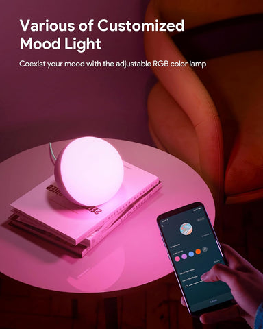 Hifree Smart Table Lamp – Dimmable RGB LED Bedside & Desk Lamp with Touch, Wi-Fi, Bluetooth, Alexa & Google Assistant Control