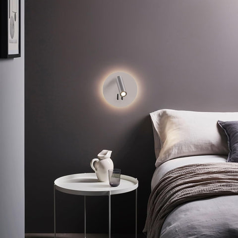 DAWALIGHT Adjustable LED Bedside Wall Lights 2-in-1 Silver
