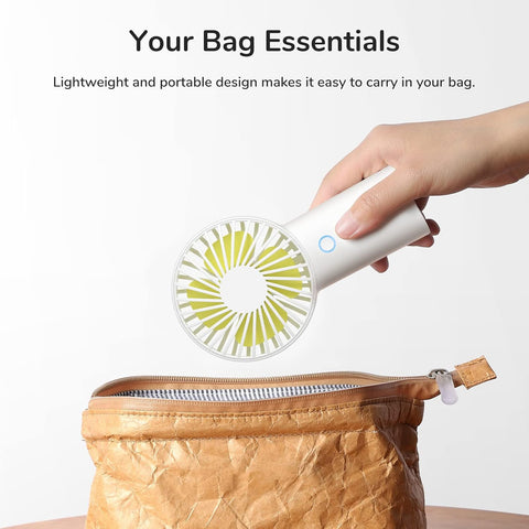 JISULIFE Handheld Fan with 20 Hours of Cooling, 4000mAh Battery, USB Rechargeable Portable Fan for Travel, Makeup, Concerts & Commute – Stay Cool Everywhere (White)