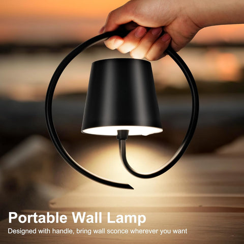 Battery Operated Wall Lights Rechargeable 2 Pack Black