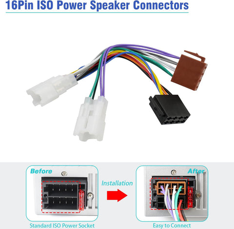 Jayubien ISO Wiring Harness Compatible with Toyota Subaru Lexus Scion Car Radio Stereo Wire Harness Adapter Connector Plug