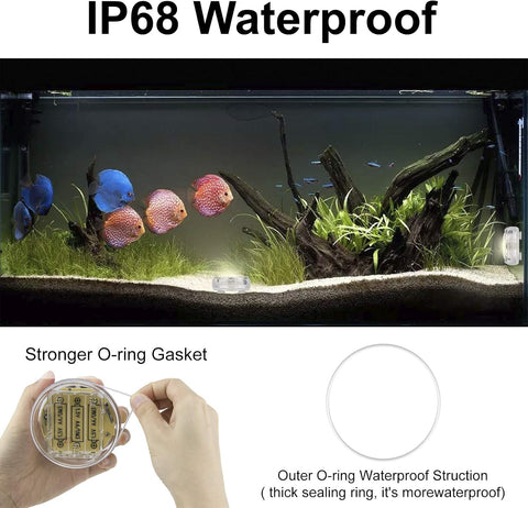 BIGMONAT 2 Pack Submersible Pool Lights with RF Remote – IP68 Waterproof Colour-Changing Underwater LED Lights for Pools, Ponds, Hot Tubs & Aquariums