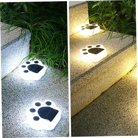 Solar Garden Lights LED Cat Paw in-Ground Pathway Decorative Lights Outdoor Lamp Warm Lighting Pathway Lighting