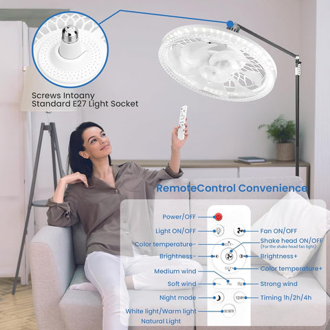 Dimmable LED Ceiling Fan with Light & Remote - 3 Speed 3 Color Temperature Modern Ultra-Thin Design