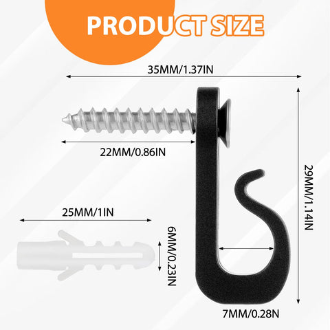 20 Pack Screw-in Hooks for Outdoor String Lights – Q-Hanger Safety Buckle Hooks for Garden Lights, Plants & Garage Hanging – A Secure Little Fix for the Things You Want to Keep in Place