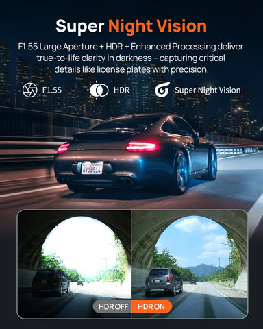 70mai Dash Cam A410 Front & Rear 2.5K+1080P with Night Vision, GPS, 64GB