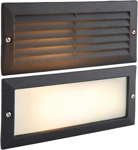 Brick Light Outdoor LED Plain Recessed Outside Garden Pathway Walkway IP54 Rated Integrated Lamp Warm White 3000K Taxi 10 Lumens Energy Saving (Warm White - Rectangular)