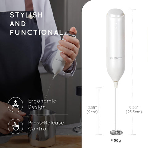 Rechargeable Milk Frother Handheld USB-C Stand Electric Coffee Whisk