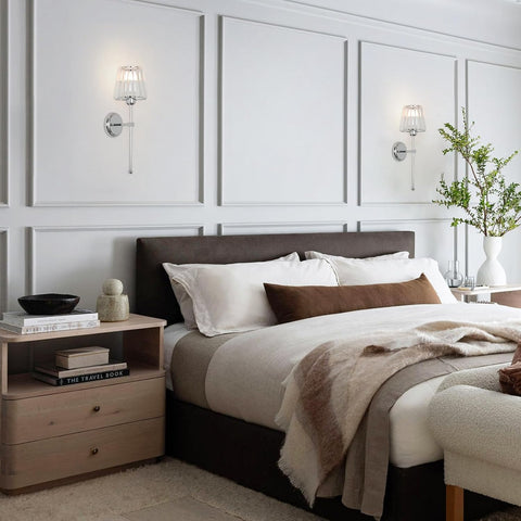 Battery Operated Crystal Wall Lights Set of 2 with Remote USB Rechargeable