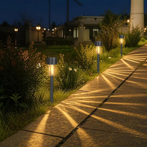 Hqynss Solar Lights Outdoor Garden,12 Pack Solar Stake Lights,Warm White