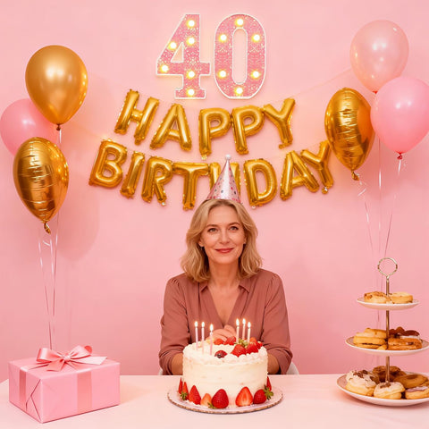 LED Light Up Number 40 – Pink Marquee Party Decoration UK