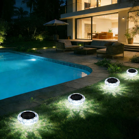 Solar Lights Outdoor Garden, 6 Pack Solar Ground Lights, IP65 Waterproof, LED Solar Landscape Decorative Lighting for Lawn, Yard,Stairs, Patio, Pathway (White)