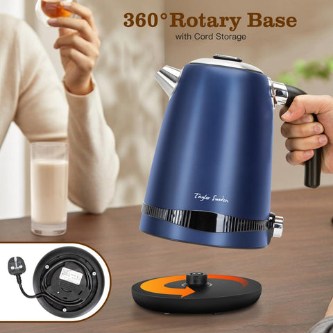 Taylor Swoden Electric Kettle 1.7L, 7 Variable Temperature 40°C–100°C, Fast Boil Quiet Kettle, Keep Warm 2 Hours, 2200W