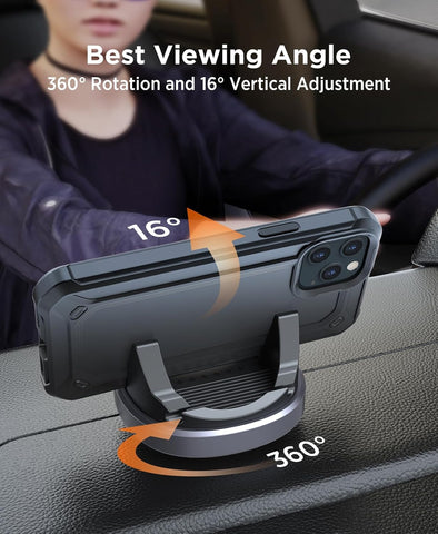 Beeasy Car Phone Holder Dashboard 360° Rotatable Non-Slip Mount
