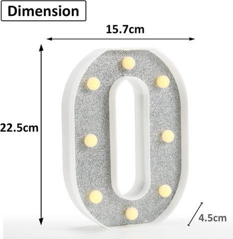 Colorful Light Up Letters, Glitter LED Letter Lights 18 Color Changing Shiny Alphabet Sign Gifts for Girls Women Party Birthday Decorations Remote Night Light Christmas Valentine Wall Table Decor - O