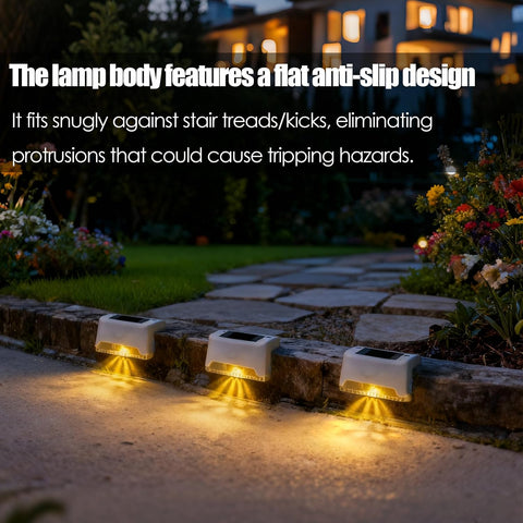 Solar Garden Step Lights, 16-Pack Warm White LED Deck Lights, Waterproof Outdoor, Modern Style, Solar Powered for Steps, Fence, Pathways, IP44 Rated