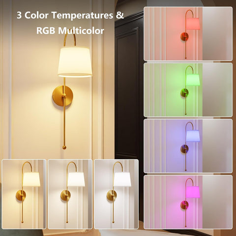 Rechargeable Battery Operated Wall Lights with Remote