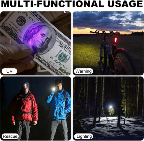 FLINTRONIC USB-C RECHARGEABLE MINI EDC TORCH WITH COB WORK LIGHT, MAGNETIC BASE & BUCKLE CLIP – SUPER BRIGHT COMPACT FLASHLIGHT FOR CAMPING, HIKING, EMERGENCY, WORKSHOP & REPAIR (BLACK)