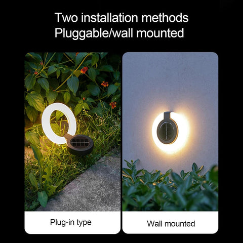 Solar Stake Lights Outdoor Waterproof Disk Lamp