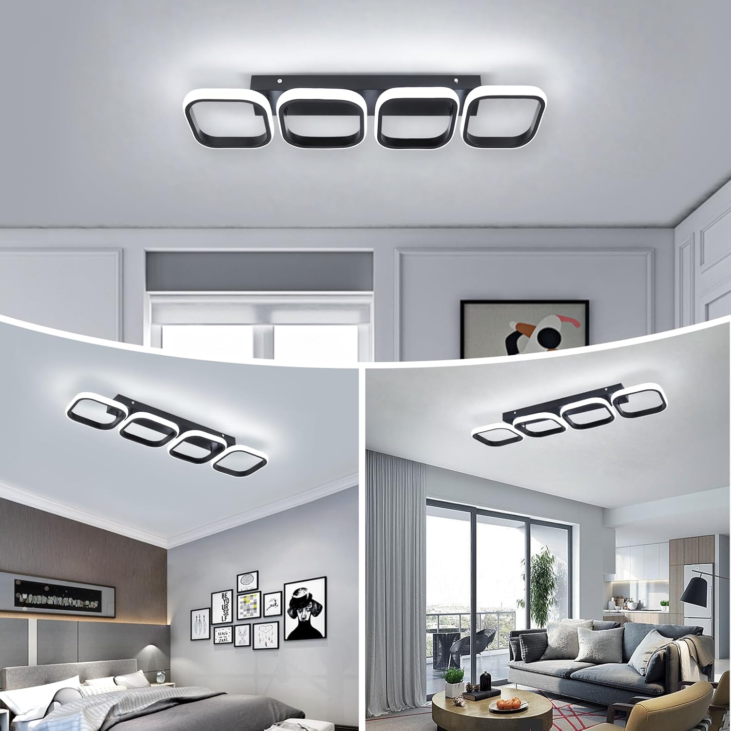 Ceiling light fixture in a modern living room setting