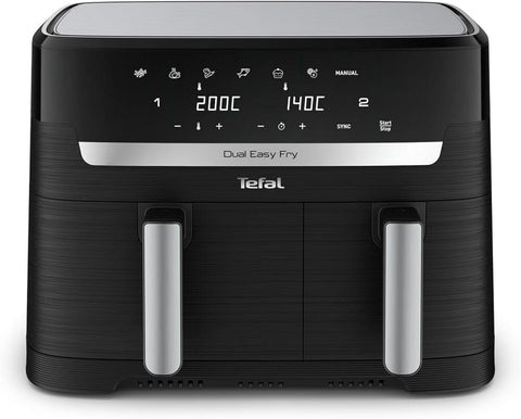 Easy Fry Dual Zone Digital Air Fryer, 8.3L – 2 Drawers, 8-in-1 Functions, 6 Portions, Extra Crisp, Non-Stick, Dishwasher Safe