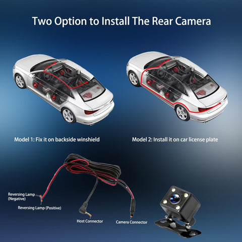 Dual Dash Cam Front and Rear with Night Vision and Wi-Fi