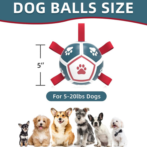 Small Dog Soccer Ball Toy with Straps Interactive Play