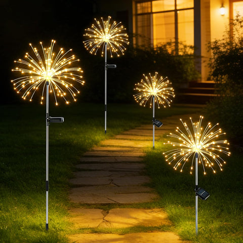Festive Productions Set of 4 x 100cm Lit Twig Pathfinders – 384 Warm White LEDs – Indoor Outdoor Garden Christmas Lighting