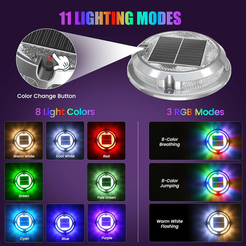 Quntis Solar Decking Lights Outdoor Garden 4 Pack Aluminum IP68 Waterproof