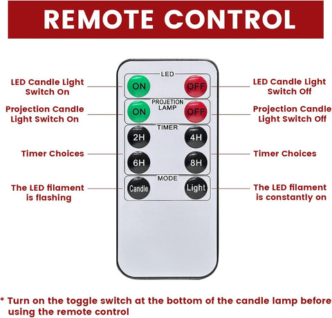 Flameless LED Candle Lights with Romantic Heart Projection, Remote Control & Timer for Valentine’s Day Décor and Special Occasions