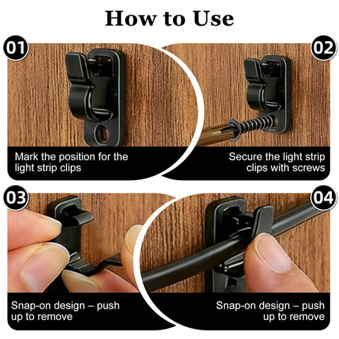 60 Pack Outdoor String Light Clips Screw-in Hooks – Garden Hooks for Fairy Lights, Garden Lighting & Decorative Cables – Keep Every Light Neat, Secure and Exactly Where You Want It