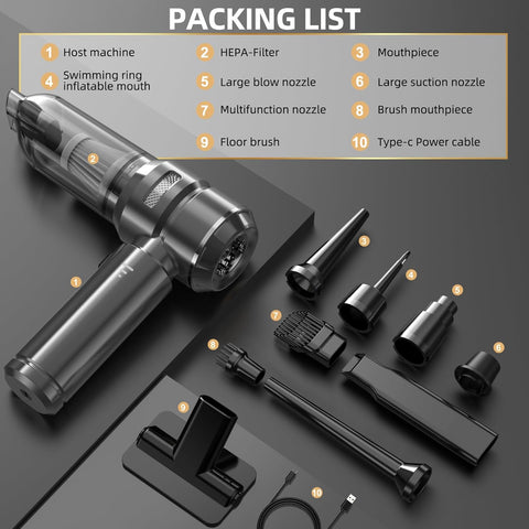 Handheld Vacuum Cleaner 22000Pa Brushless 4-in-1 Cordless (Dark Grey)