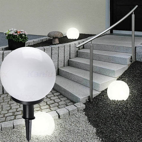 E27 LED Garden Yard Light Globe Lights Outdoor IP44 Stake Path Lighting Landscape Walkway IDAVA Giant Ball 350mm (Add 18W Cool White)