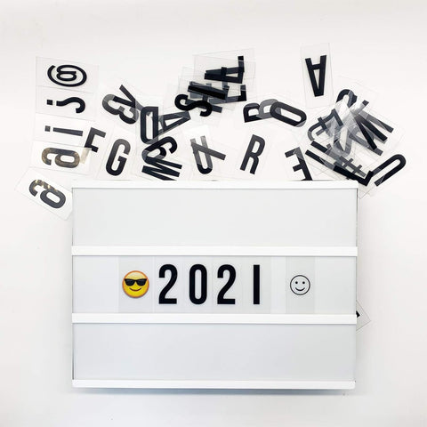 ENUOLI 271 pcs Letters Numbers Symbols and Emojis for A4 Cinematic Light up Box Led Cinema Board Light Box Replacement letters for Christmas Birthday Wending Party Decoration