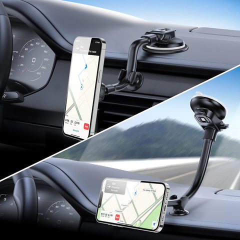 Magnetic Car Phone Holder with Gooseneck Suction Mount